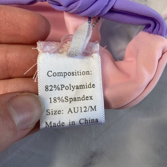 Sheridyn Fisher Swimwear Bikini Top Size Medium Purple Pink Strappy New NwT Swim - Picture 4 of 4